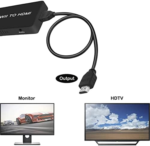 MCN WII to HDMI Converter Adapter 1080p 720p izlazni audio video s 3,5 mm jack audio podrška All Wii zaslon, osim Wii Mini