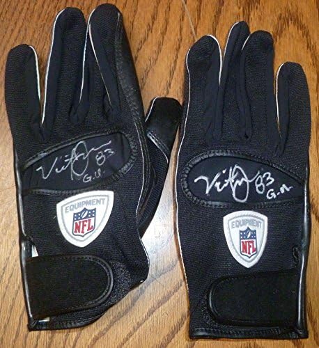 Rabljene rukavice s autogramom Vincenta Jacksona za igranje mumbo-a / mumbo-mumbo-a 2-rabljene NFL - ove rukavice s autogramom
