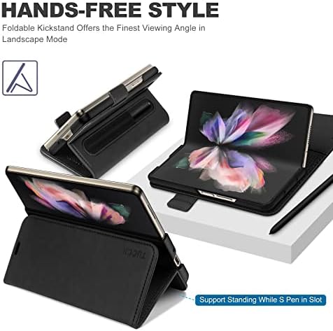 Torbica-novčanik TUCCH za Galaxy Z Fold4 5G, zaštitna torbica od umjetne kože s držačem S Pen [Zaključavanje RFID] [Trajni