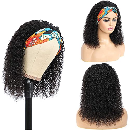 Perika s trakom za glavu _ ljudska kosa kovrčava perika s trakom za glavu za crne žene gustoća ljudske kose 150%