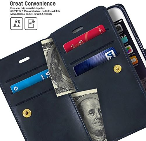 Novčanik Goospery Mansoor za Apple iPhone 6S Plus Case cover za iPhone 6 Plus Dva-držač za kartice s gornjim poklopcem -