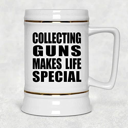 Dizajnsify za skupljanje oružja čini život posebnim, piv od 22 oz Stein keramička šalica s ručicom za zamrzivač, Pokloni