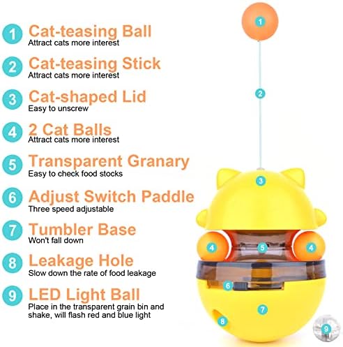 CDYCAM CAT interaktivna igračka, mačji oblik lopte za dodjelu hrane, dovod za pečenje kućnih ljubimaca za srednje male pseće