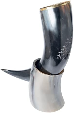Medsurgic HB-100 35 cm Dragon Design Horn sa postoljem | Ručno izrađeni viking pijući rog