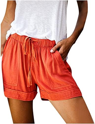 Ženske ležerne kratke hlače elastični struk Bermuda s ravnim nogama s džepovima modna odjeća 2023