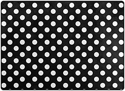Baxiej bijele polka točkice na crnim velikim mekim prostirkama prostirki vrtić playmat prostirka prostirka za djecu koja