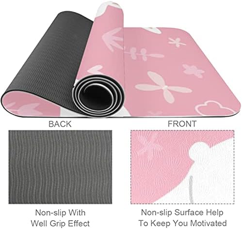Siebzeh četvero bijelog zeca Slatka zečja ružičasta pozadina Premium debela joga prostirka Eco Prijatna guma za zdravlje