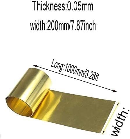 Mesingani ploča bakrena lima folija h62 mesingani metalni tanki lim remena folija ploča svjetlucava 200 mm/7,87inchx1000mm/39.