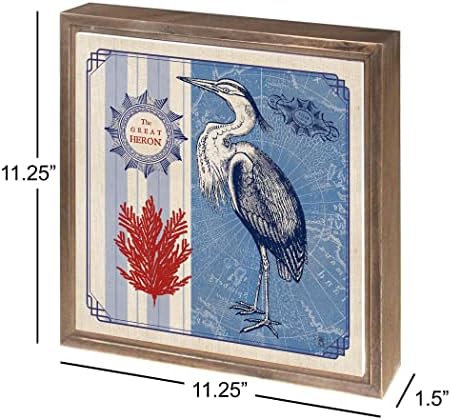 Sea Bird IV, dekor kuće Joyride, dekor Joyride Home Framed Wood Plake, 11.25 x11.25 umjetnik dizajniran za kućni dekor, izrazite