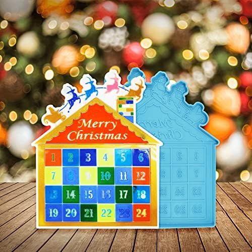 Božićni kalupi za odbrojavanje smole Božićni Adventski kalendar 2021, Božićni silikonski kalupi za božićno odbrojavanje od
