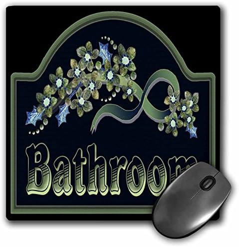 3-inčna podloga za miš veličine 8-inčnih 8-inčnih 0,25 inča vintage crno-zeleni znak za kupaonicu