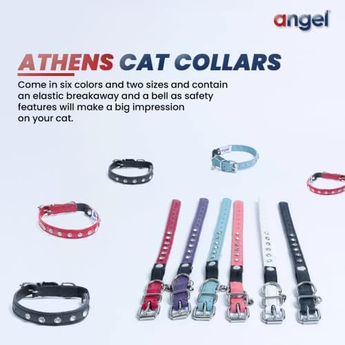 Zaštitna ogrlica za mačke od prave kože od rhinestona / ručno izrađena / elastična ogrlica za rastezanje / lagana i izdržljiva