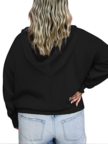Visily Women's-Plus-size-Hoodies gumbi za ovratnik s kapuljačama s kapuljačama s puloverima izvlačenje s kenguroo džepom
