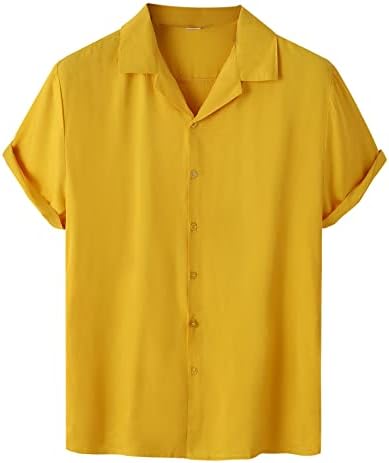 Wybaxz solidna kratka muška košulja košulja košulja s grudi casual s jednim rukavima skretanje muškaraca majice rade košulje