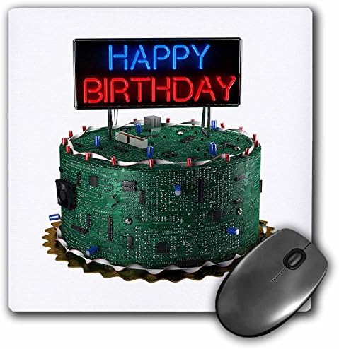 3Drose LLC 8 x 8 x 0,25 inča, jastučić za mišje, sretan rođendanski kolač za geek geeks ploču