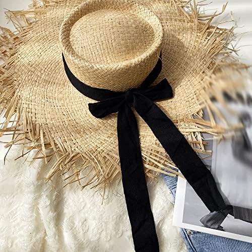 ; Ljetni šešir od rafije ženski svečani šešir za plažu širokog oboda za zaštitu od sunca Suncobrani
