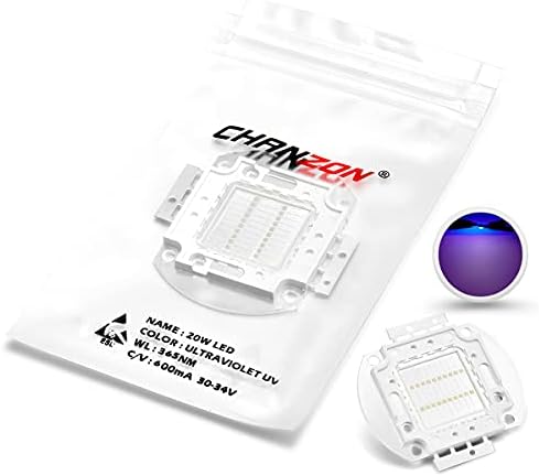 LED čip velike snage 20 vati ljubičasta ultraljubičasta boja 5 komponente emitera svjetla dioda 20 vati ultraljubičaste perle