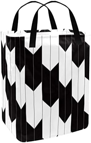 Crno-bijela sklopiva košara za rublje s geometrijskim ispisom strelica vodootporne košare za rublje od 60 l košara za pranje