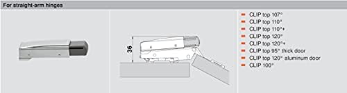 Blum Blumotion Mekani mehanizam za zatvaranje za isječak s ravnim rukom i šarke za isječak 973A0500.01