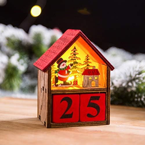 Svijetli drveni kalendar odbrojavanja božićnog Adventa kalendar snjegovića božićni Stolni ukrasi