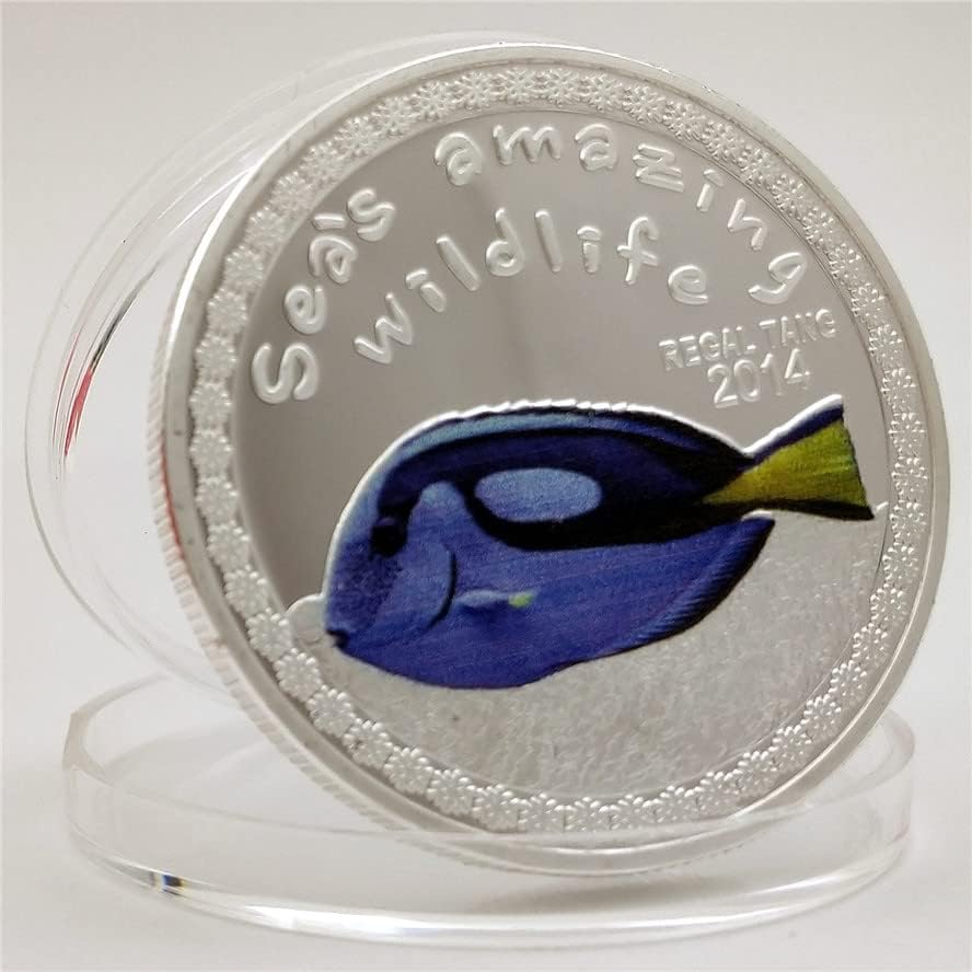 Afrička tropska riba komemorativna kovanica morska životinja zlato i srebrni novčić za trno-repove morske peraje Burundi