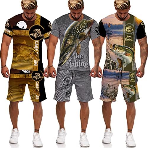 Smiješna majica za ispis 3D ribe/kratke hlače muškarci Žene Street odjeće ljetne modne odjeće s kratkim rukavima