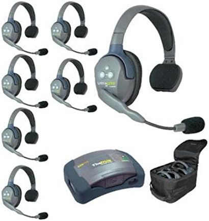 Eartec Hub7s 7-osobni bežični bežični interkom s 7 ultralitnih slušalica s jednim ušima