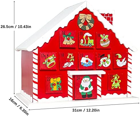 Ukras 99 Božićni ukras oslikana vikendica sa snježnim krovom kalendar odbrojavanja kutija za pohranu ukrasa