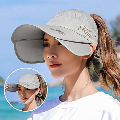 Ženski šešir s uvlačivim vizirom sportski suncobran širokog oboda podesiva UV zaštita Šeširi za sunčanje na plaži ženski