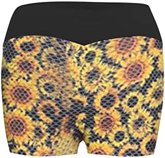 Miashui ženske biciklističke kratke kratke hlače Žene fitnes kratke hlače struka joga tiskanje sportove dizanje trčanja hip