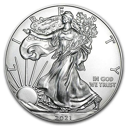 2021. američki Eagle Silver Coin 1 oz 999 fino srebro $ 1 sjajno necirkulirano novo