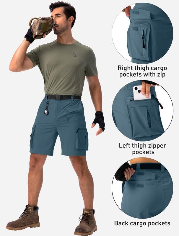 Viodia muške planinarske kratke kratke hlače protežu taktičke kratke hlače za muškarce s 8 džepova brze suhe lagane kratke
