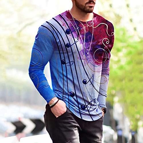 Muškarci košulje povremene duge rukave ljeto 3D digitalno tiskanje grafičke majice kratkih rukava bluze s mekanim udobnim