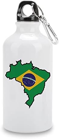 Karta brazilske karte Sportska boca s propuštanjem vode Izolirana aluminijska toplo hladna čaša za piće za vožnju za vožnju