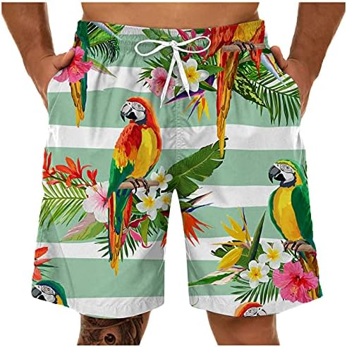 UBST muške ljetne ploče kratke hlače plus veličina, 3D val tropske tiskane plivačke kočice labave casual havajske plaže kratke