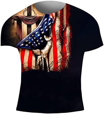 Muške Ležerne majice Muške košulje Ležerne ljetne kratke rukave 3. digitalni tisak Dan neovisnosti muške Velike košulje