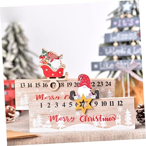 Božićni ukrasi drveni dekor pokloni za dom Božićni ukrasi drveni kalendar odbrojavanja stolni adventski kalendar Božićni