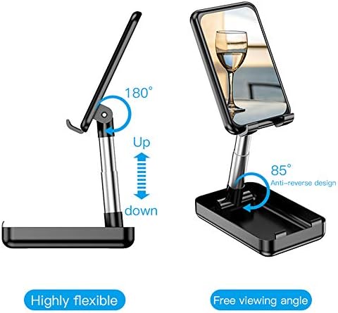 Stalak za mobitele stola, Fanshu Desktop Preklopni podesivi Univerzalni aluminijski držač za telefonske tablete, prijenosni