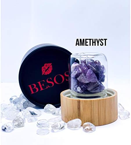Besos Krystal Elixir boca vode 16,9 oz s uklonjivom kupolom za zamjenjive kristale - svestrani čajnik za labav list, biljni