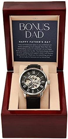 Bonus tata Dan oca dar od kćeri, Pazite na tatu, muški otvoreni sat sa kutijom za očeve, kožni remen, kostur biranje, muški