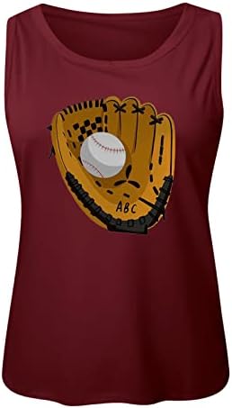 Baseball majice s naramenicama za žene, ljetne tunike bez rukava s okruglim vratom, labavi kroj, ležerna udobna bluza za