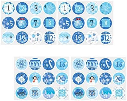 40 listova svečanih nebeskih omotnica Adventski plavi broj odbrojavanja poklon za čestitke snježne pahulje na papiru za omotnice