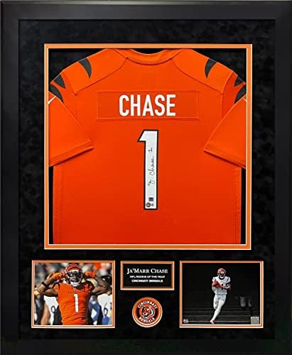 Ja'mar Chase Autogram Orange Bengals Jersey 32 × 40 - Autografirani NFL dresovi