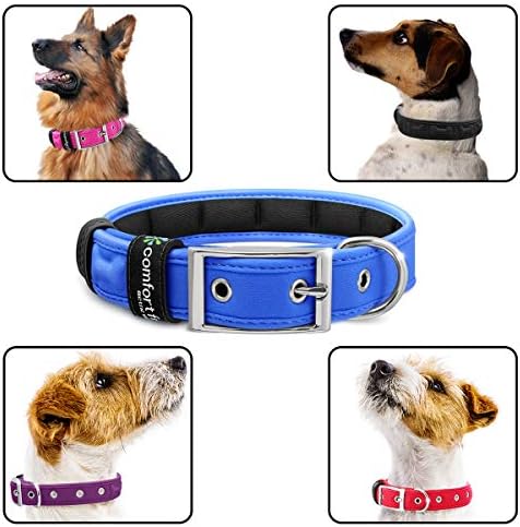 MERIC USA - Comfort Fit Dog Collar s kopčama mekanim podstavljenim podesivim ogrlicama za pse male srednje, plave, velike,