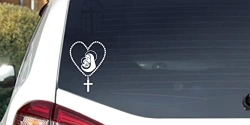Katoličke perle krunice Majka Marija Baby Isus Naljepnica za odbojnik kamiona za kamion laptop vinil