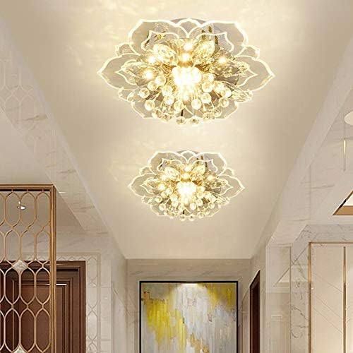 MJWDP LED kristalno stakleni strop Stropni oblik cvijeća Šarena stropna svjetiljka Svjetlo za hodnik hodnik za dnevni boravak