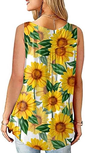 Ženske blagdanske bluze 2023 Proljetni gumb za rukavice majice majica za ispis cvijeća casual ženski tenk vrhovi