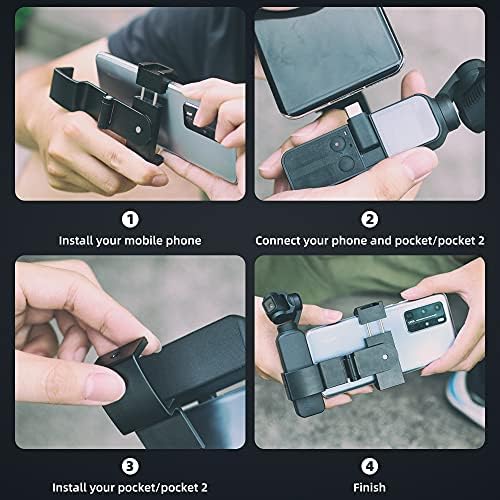 Surewo Aluminij savijanje držača mobilnog telefona Kompatibilan s DJI OSMO džepom, Osmo Pocket 2