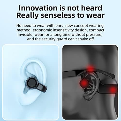 Zoukai za uši za uši kosti slušalice Bluetooth 5.3, bežični otvor s otvorenim ušima na ušima, bezbolni vodootporni mini sportski
