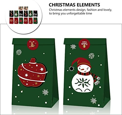 Poklon vrećica Djeda Božićnjaka Božićni Adventski kalendar poklon vrećice: papirnate vrećice za odbrojavanje Božića s naljepnicama.